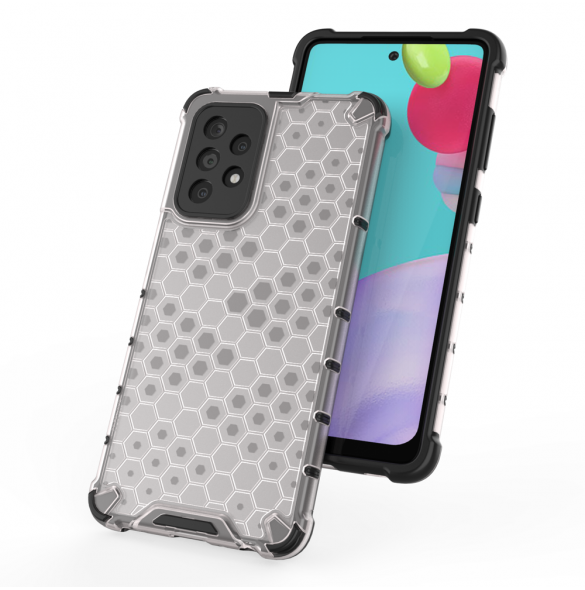 Honeycomb Case pansarskydd med TPU Bumper för Samsung Galaxy A52s 5G / A52 5G / A52 4G transparent