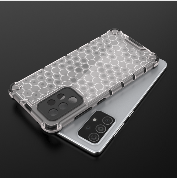 Honeycomb Case pansarskydd med TPU Bumper för Samsung Galaxy A52s 5G / A52 5G / A52 4G transparent