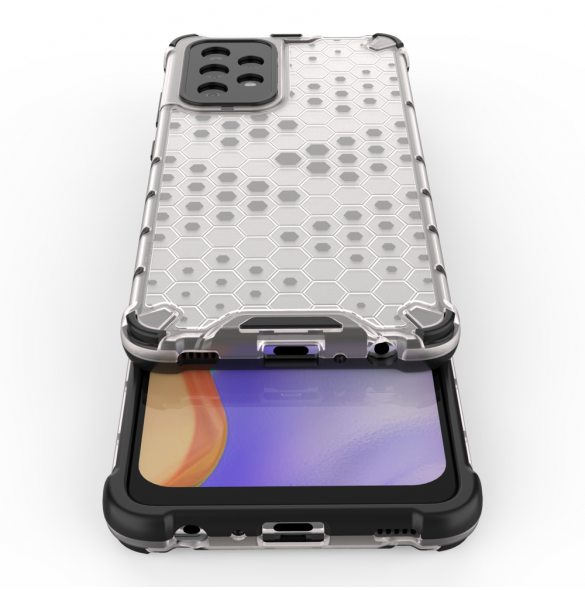 Honeycomb Case pansarskydd med TPU Bumper för Samsung Galaxy A52s 5G / A52 5G / A52 4G transparent