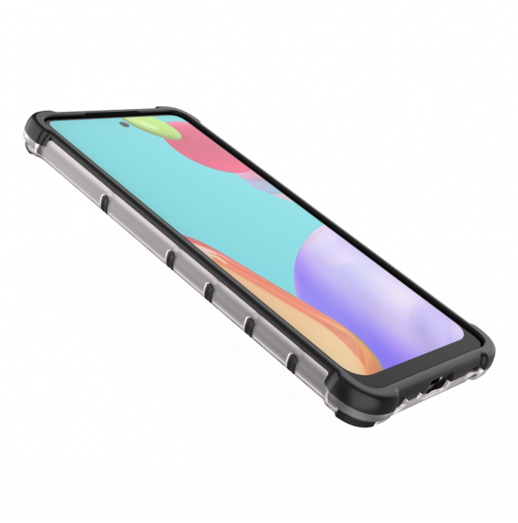 Honeycomb Case pansarskydd med TPU Bumper för Samsung Galaxy A52s 5G / A52 5G / A52 4G transparent