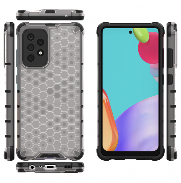 Honeycomb Case pansarskydd med TPU Bumper för Samsung Galaxy A52s 5G / A52 5G / A52 4G transparent