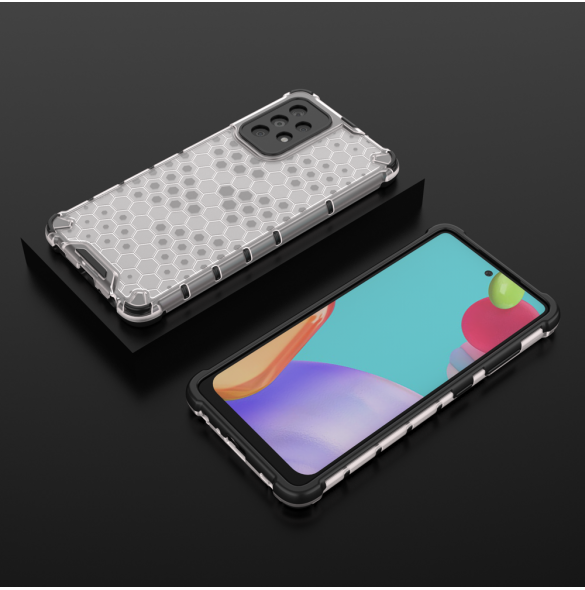 Honeycomb Case pansarskydd med TPU Bumper för Samsung Galaxy A52s 5G / A52 5G / A52 4G transparent