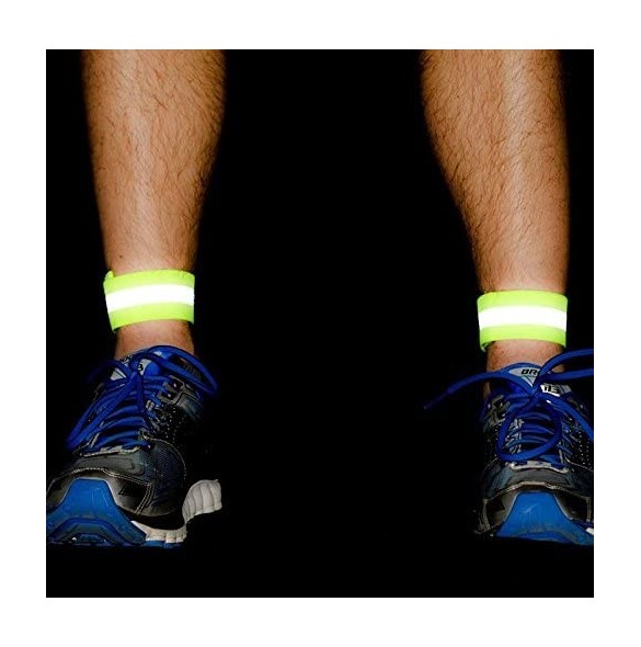 Reflekterande armband cykel med kardborreband 4cm gul