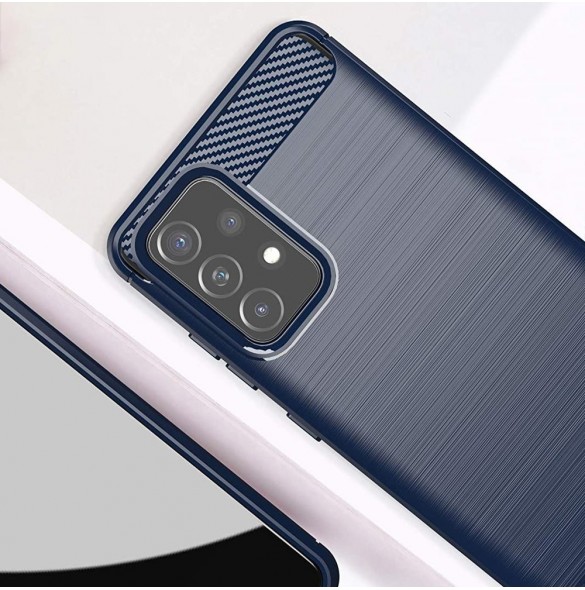 Carbon Case Flexibelt skal TPU-fodral för Samsung Galaxy A72 4G blå