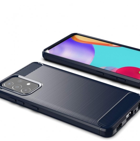 Carbon Case Flexibelt skal TPU-fodral för Samsung Galaxy A72 4G blå