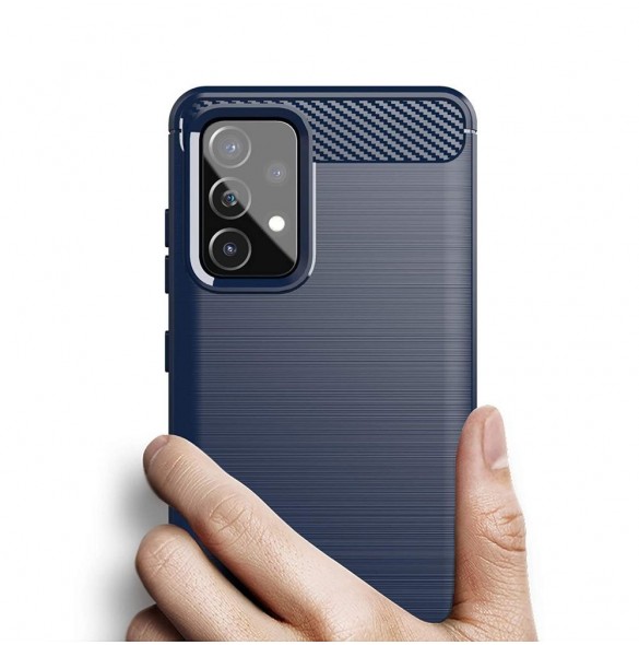 Carbon Case Flexibelt skal TPU-fodral för Samsung Galaxy A72 4G blå