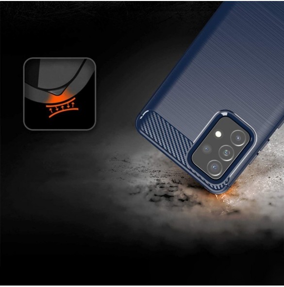 Carbon Case Flexibelt skal TPU-fodral för Samsung Galaxy A72 4G blå