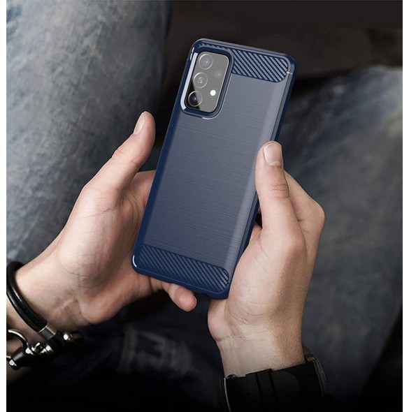 Carbon Case Flexibelt skal TPU-fodral för Samsung Galaxy A72 4G blå