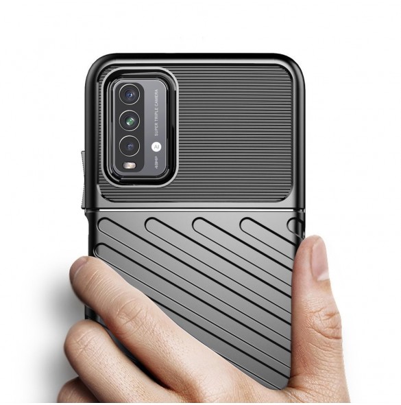 Thunder Case Flexibel Tough Rugged Cover TPU-fodral för Xiaomi Poco M3 / Xiaomi Redmi 9T svart
