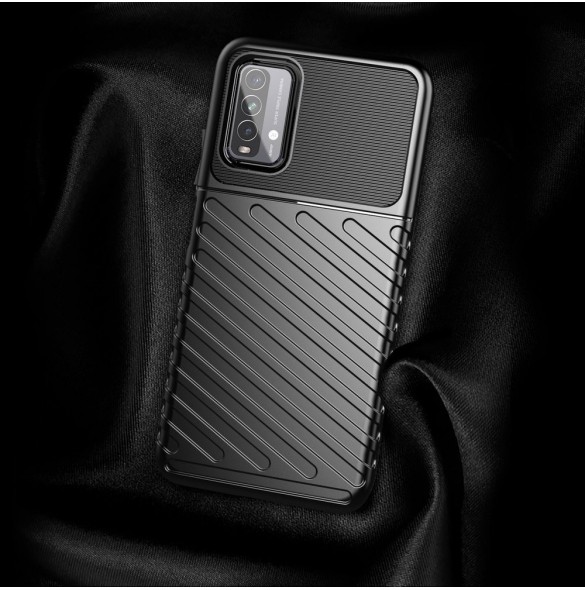Thunder Case Flexibel Tough Rugged Cover TPU-fodral för Xiaomi Poco M3 / Xiaomi Redmi 9T svart