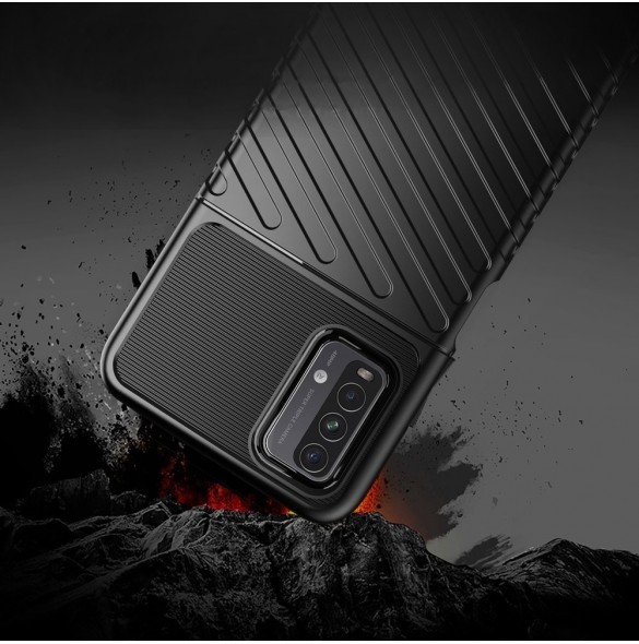 Thunder Case Flexibel Tough Rugged Cover TPU-fodral för Xiaomi Poco M3 / Xiaomi Redmi 9T svart