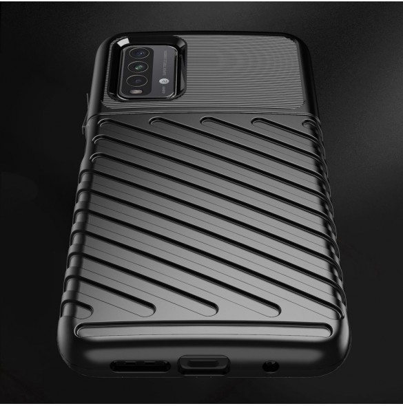 Thunder Case Flexibel Tough Rugged Cover TPU-fodral för Xiaomi Poco M3 / Xiaomi Redmi 9T svart
