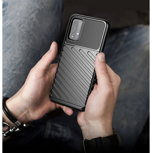 Thunder Case Flexibel Tough Rugged Cover TPU-fodral för Xiaomi Poco M3 / Xiaomi Redmi 9T svart