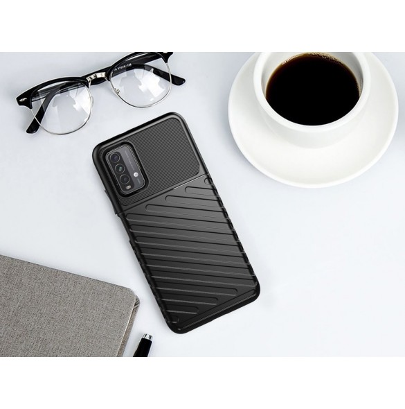 Thunder Case Flexibel Tough Rugged Cover TPU-fodral för Xiaomi Poco M3 / Xiaomi Redmi 9T svart