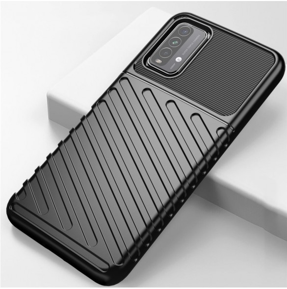 Thunder Case Flexibel Tough Rugged Cover TPU-fodral för Xiaomi Poco M3 / Xiaomi Redmi 9T svart