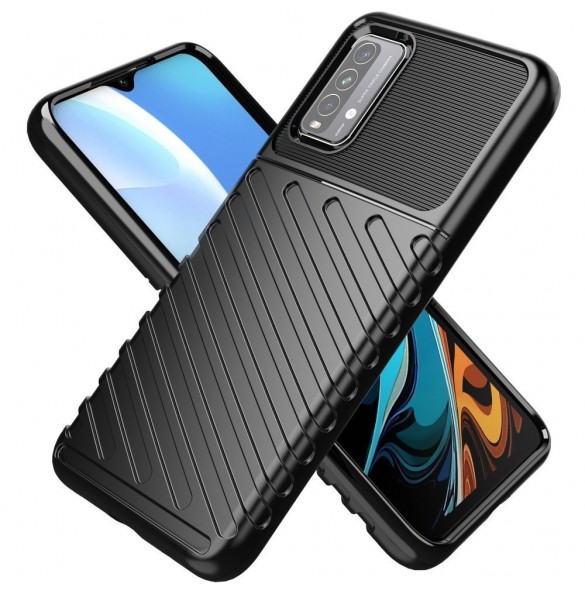 Thunder Case Flexibel Tough Rugged Cover TPU-fodral för Xiaomi Poco M3 / Xiaomi Redmi 9T svart