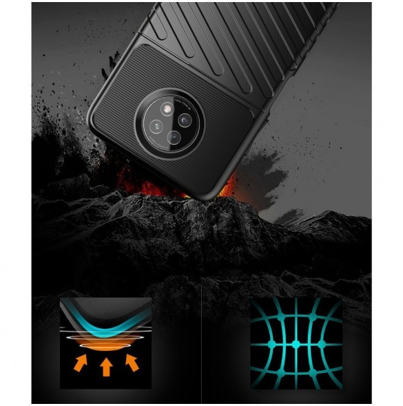 Thunder Case Flexibel Tough Rugged Cover TPU-fodral för Xiaomi Redmi Note 9T 5G grön