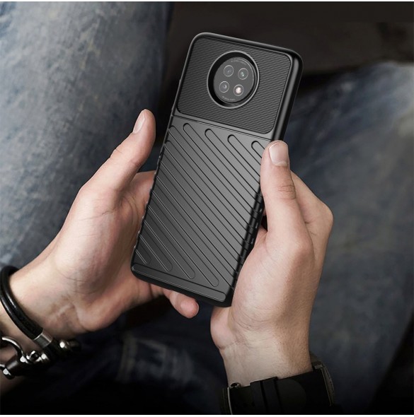Thunder Case Flexibel Tough Rugged Cover TPU-fodral för Xiaomi Redmi Note 9T 5G grön