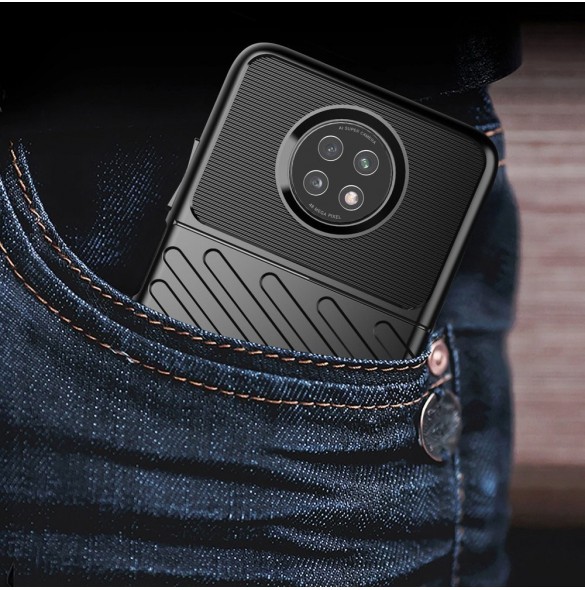 Thunder Case Flexibel Tough Rugged Cover TPU-fodral för Xiaomi Redmi Note 9T 5G grön