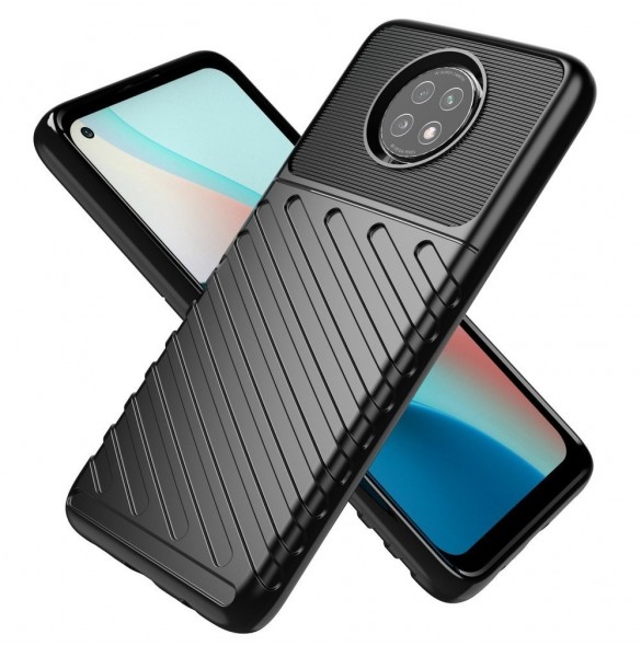 Thunder Case Flexibel Tough Rugged Cover TPU-fodral för Xiaomi Redmi Note 9T 5G grön