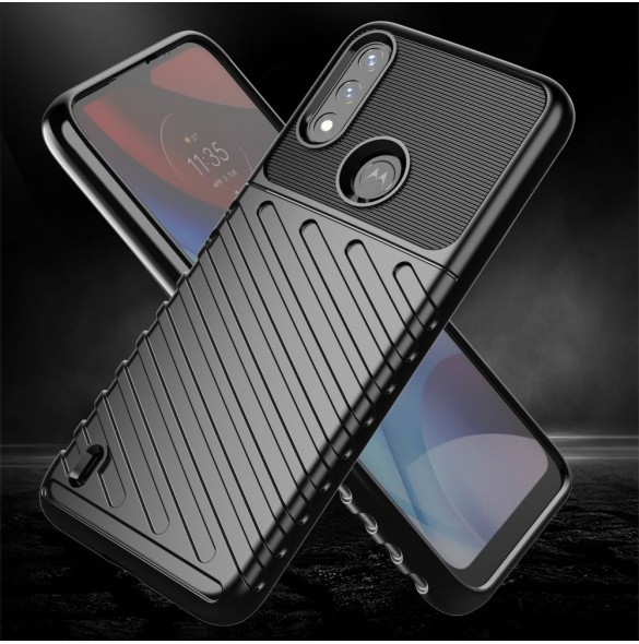 Thunder Case flexibelt pansarskal till Motorola Moto E7 Power svart