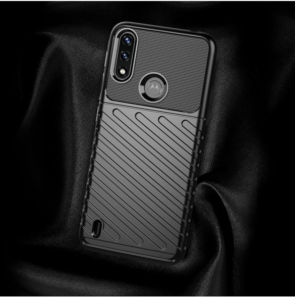 Thunder Case flexibelt pansarskal till Motorola Moto E7 Power svart