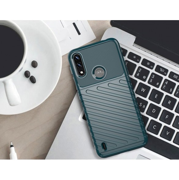 Thunder Case flexibelt pansarskal till Motorola Moto E7 Power svart