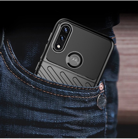 Thunder Case flexibelt pansarskal till Motorola Moto E7 Power svart