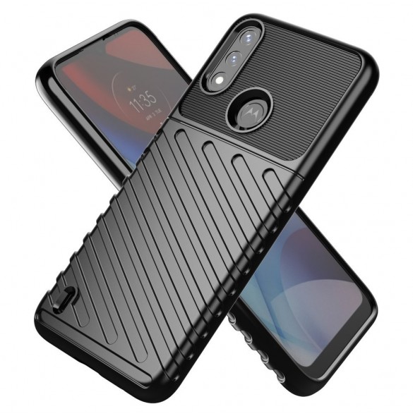 Thunder Case flexibelt pansarskal till Motorola Moto E7 Power svart