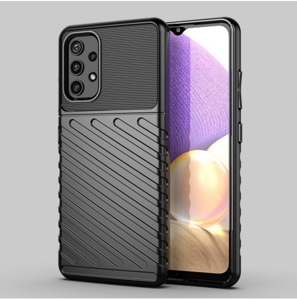 Thunder Case Flexibel Tough Rugged Cover TPU-fodral för Samsung Galaxy A32 4G svart
