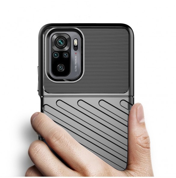Thunder Case Flexibel Tough Rugged Cover TPU-fodral för Xiaomi Redmi Note 10 / Redmi Note 10S blå