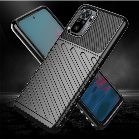 Thunder Case Flexibel Tough Rugged Cover TPU-fodral för Xiaomi Redmi Note 10 / Redmi Note 10S blå