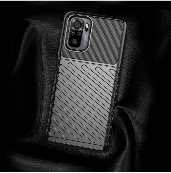 Thunder Case Flexibel Tough Rugged Cover TPU-fodral för Xiaomi Redmi Note 10 / Redmi Note 10S blå