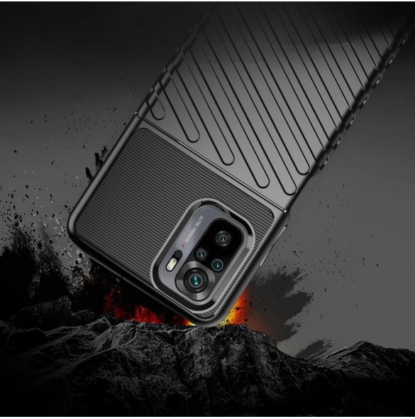 Thunder Case Flexibel Tough Rugged Cover TPU-fodral för Xiaomi Redmi Note 10 / Redmi Note 10S blå