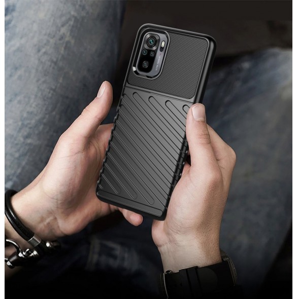 Thunder Case Flexibel Tough Rugged Cover TPU-fodral för Xiaomi Redmi Note 10 / Redmi Note 10S blå