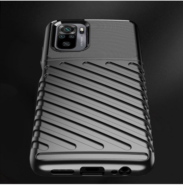 Thunder Case Flexibel Tough Rugged Cover TPU-fodral för Xiaomi Redmi Note 10 / Redmi Note 10S blå