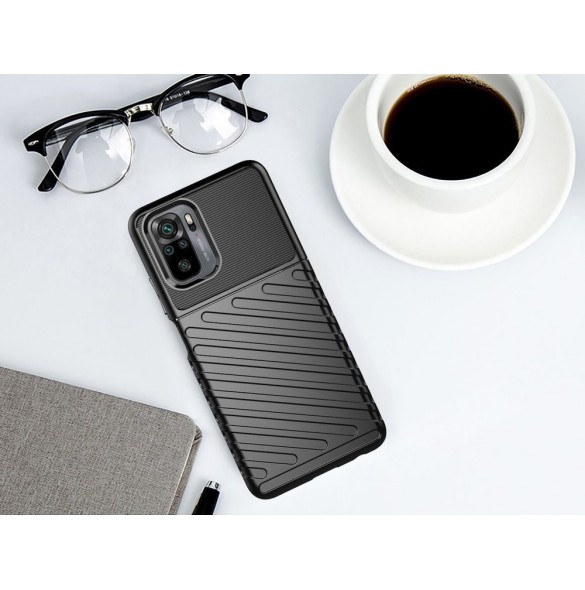 Thunder Case Flexibel Tough Rugged Cover TPU-fodral för Xiaomi Redmi Note 10 / Redmi Note 10S blå