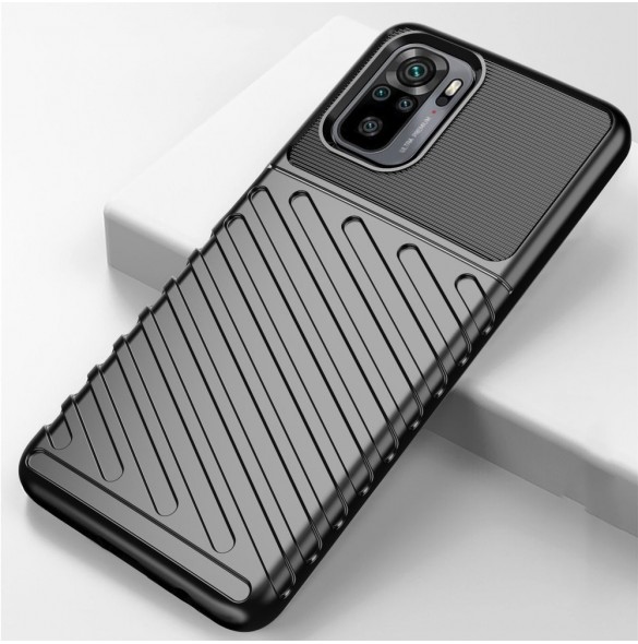 Thunder Case Flexibel Tough Rugged Cover TPU-fodral för Xiaomi Redmi Note 10 / Redmi Note 10S blå