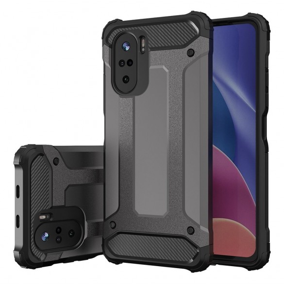 Hybrid Armor Case Tough Rugged Cover för Xiaomi Redmi K40 Pro+ / K40 Pro / K40 / Poco F3 golden