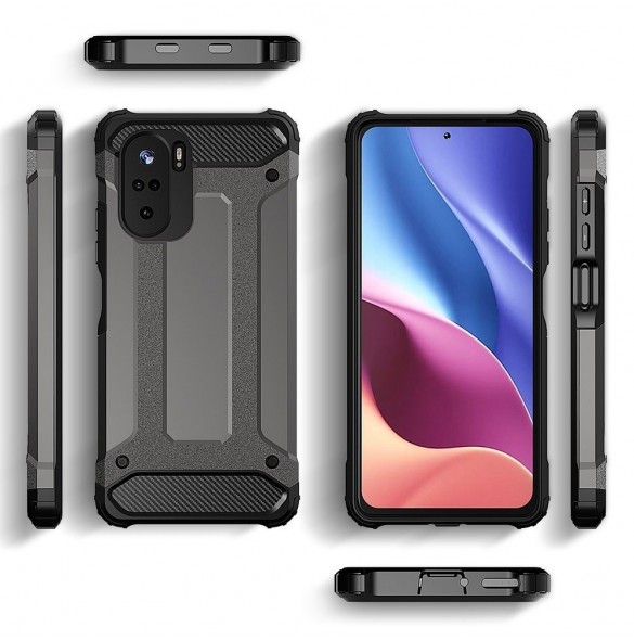 Hybrid Armor Case Tough Rugged Cover för Xiaomi Redmi K40 Pro+ / K40 Pro / K40 / Poco F3 golden