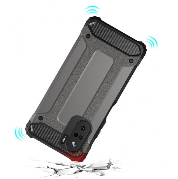 Hybrid Armor Case Tough Rugged Cover för Xiaomi Redmi K40 Pro+ / K40 Pro / K40 / Poco F3 golden