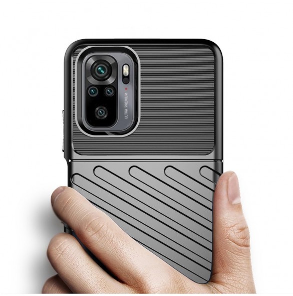 Thunder Case Flexibel Tough Rugged Cover TPU-fodral för Xiaomi Redmi Note 10 / Redmi Note 10S grön