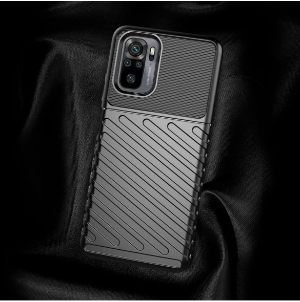 Thunder Case Flexibel Tough Rugged Cover TPU-fodral för Xiaomi Redmi Note 10 / Redmi Note 10S grön