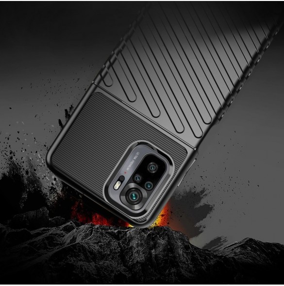 Thunder Case Flexibel Tough Rugged Cover TPU-fodral för Xiaomi Redmi Note 10 / Redmi Note 10S grön