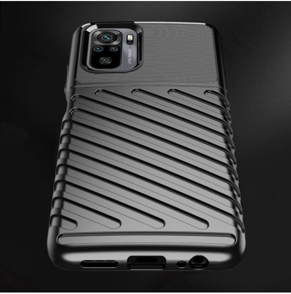 Thunder Case Flexibel Tough Rugged Cover TPU-fodral för Xiaomi Redmi Note 10 / Redmi Note 10S grön