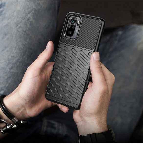 Thunder Case Flexibel Tough Rugged Cover TPU-fodral för Xiaomi Redmi Note 10 / Redmi Note 10S grön