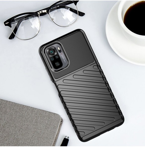 Thunder Case Flexibel Tough Rugged Cover TPU-fodral för Xiaomi Redmi Note 10 / Redmi Note 10S grön
