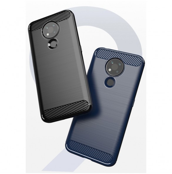 Carbon Case Flexible Cover Sleeve for Nokia 3.4 black