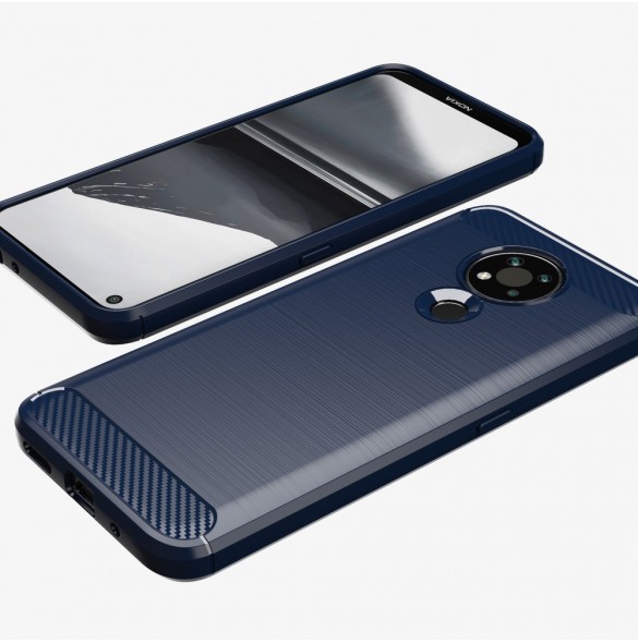 Carbon Case Flexible Cover Sleeve for Nokia 3.4 black