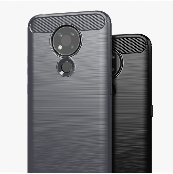 Carbon Case Flexible Cover Sleeve for Nokia 3.4 black